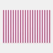 Feuille De Papier Cadeau Mûre Rose & Rayures Blanches (Devant 2)