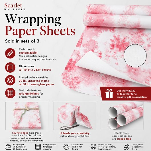 Feuille De Papier Cadeau Murmur scarlate
