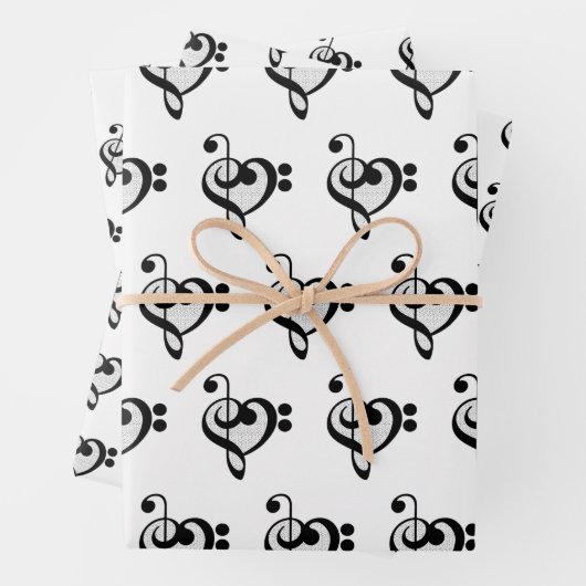 Feuille De Papier Cadeau Musician Music Note Pattern Heart (En situation)