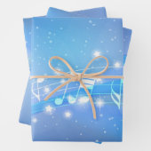 Feuille De Papier Cadeau Musique avec étoiles arrière - plan (En situation)