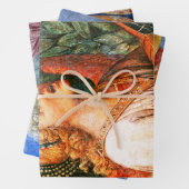 FEUILLE DE PAPIER CADEAU MUSIQUE FABRIQUANT DES ANGES DE NOËL (En situation)