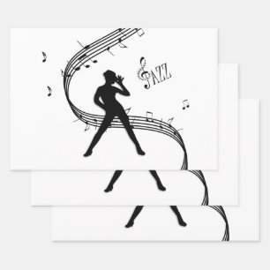 Feuille De Papier Cadeau Musique Jazz Dancer
