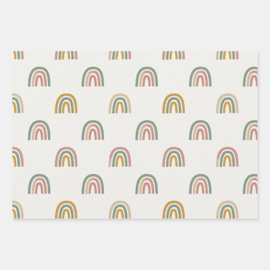 Feuille De Papier Cadeau Muted boho rainbow scandi pattern (Devant 3)