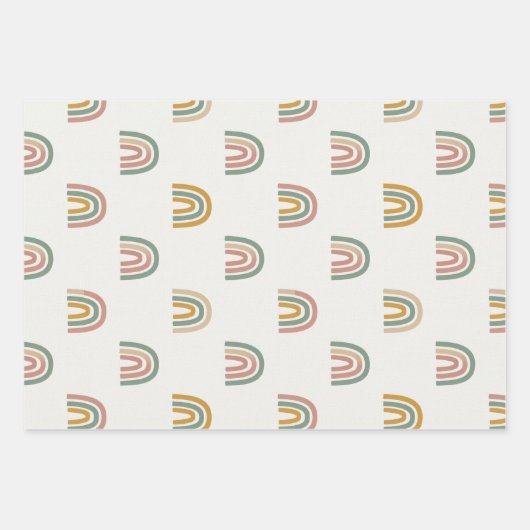 Feuille De Papier Cadeau Muted boho rainbow scandi pattern  (Devant)