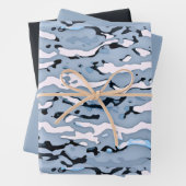 Feuille De Papier Cadeau MVB Cameo Design bleu clair (En situation)