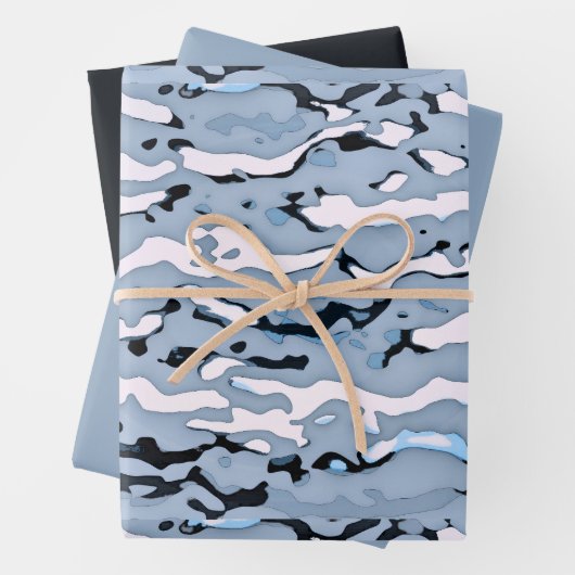 Feuille De Papier Cadeau MVB Cameo Design bleu clair (En situation)