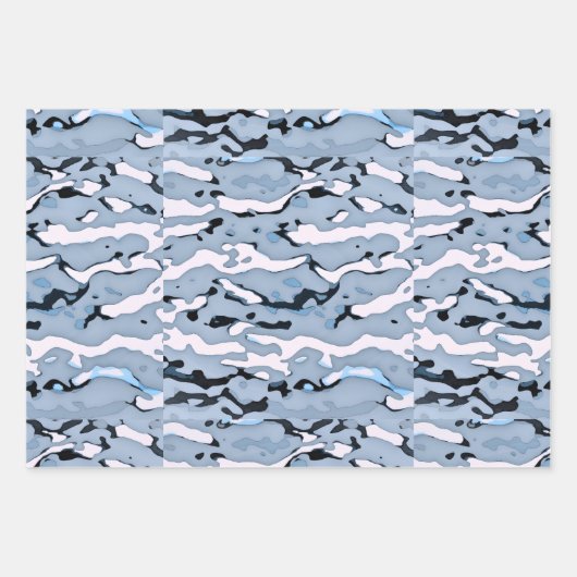 Feuille De Papier Cadeau MVB Cameo Design bleu clair (Devant)