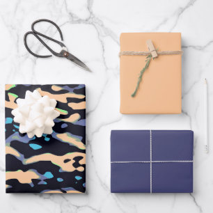 Feuille De Papier Cadeau MVB Cameo Masculine bleu 2 Design