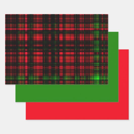 Feuille De Papier Cadeau MVB Noël Plaid Rouge et Vert (Lot)