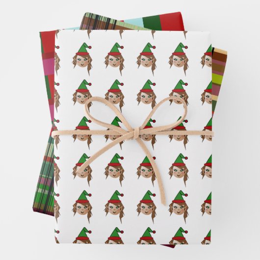 Feuille De Papier Cadeau MVB Père Noël Elf Hellper design (En situation)