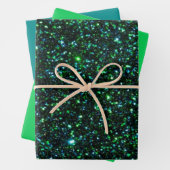 Feuille De Papier Cadeau MVB Sparkly Green Blue Design (En situation)