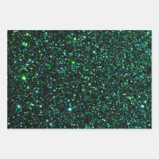 Feuille De Papier Cadeau MVB Sparkly Green Blue Design (Devant)