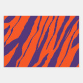 Feuille De Papier Cadeau MVB Tiger Stripes Design- Orange & Violet (Devant)