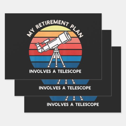 Feuille De Papier Cadeau My Retiret Plan Involves A Telescope (Lot)
