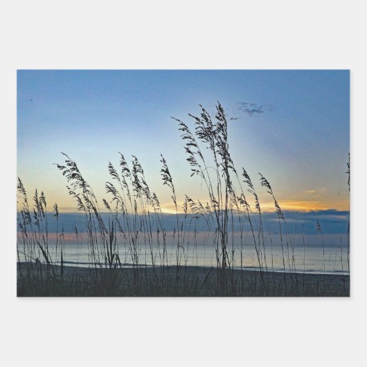 Feuille De Papier Cadeau Myrtle Beach Grass Sunrise Photo (Devant)