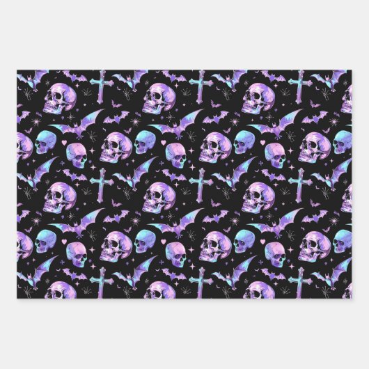 Feuille De Papier Cadeau Mystique Violet Gothique (Devant 2)