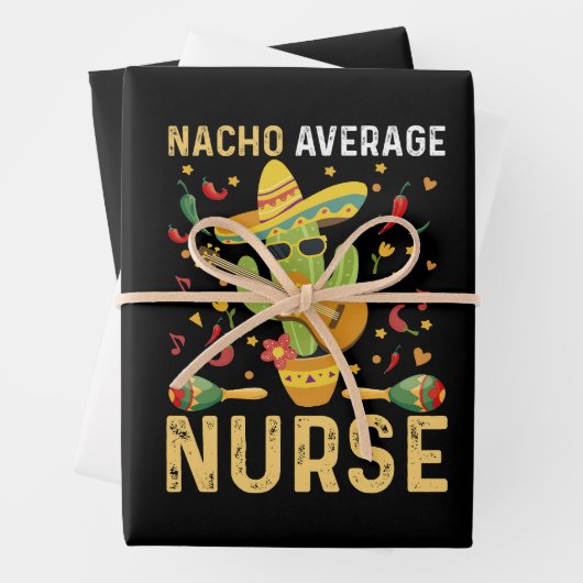 Feuille De Papier Cadeau Nacho Infirmière Moyenne Cinco De Mayo Infirmière (En situation)