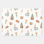 Feuille De Papier Cadeau Nains mignons Gnomes Noël Gîtes (Devant)