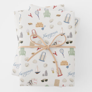 Feuille De Papier Cadeau Narragansett Rhode Island Beach Vacances en famill