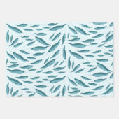 Feuille De Papier Cadeau Narwhal dans le Motif de l'océan bleu (Devant 3)