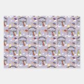 Feuille De Papier Cadeau Nativité en rose, bleu et violet (Devant 3)