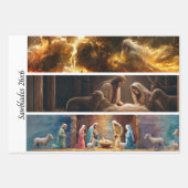 Feuille De Papier Cadeau Nativity Scene Wrapping Paper Decoupage Handsaw (Devant 3)