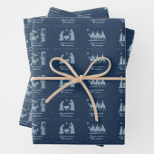 Feuille De Papier Cadeau Nativity Scene Wrapping Paper Flat Sheet Set of 3 (En situation)