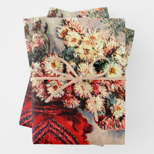 Feuille De Papier Cadeau Nature morte aux Chrysanthèmes par Claude Monet