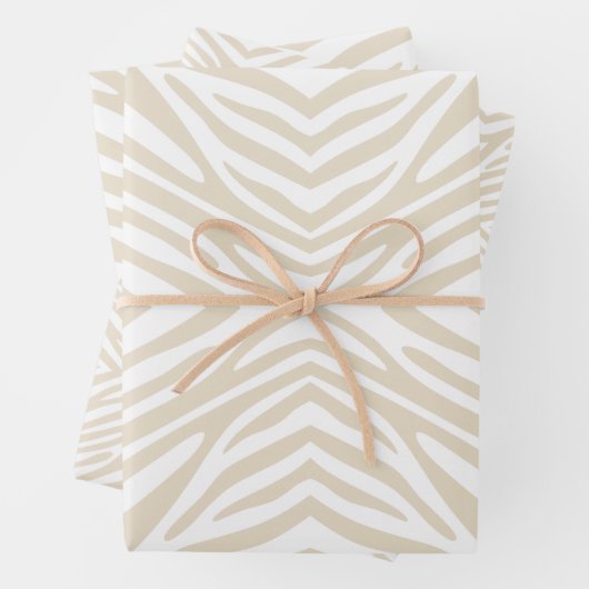 Feuille De Papier Cadeau Navajo White Neutral Zebra (En situation)