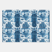 Feuille De Papier Cadeau Navire nautique et motif à thème océanique No5 (Devant 2)