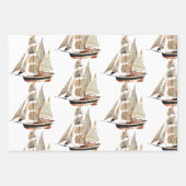 Feuille De Papier Cadeau Navires et bateaux (Devant 2)