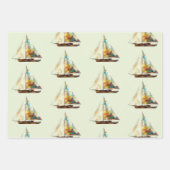 Feuille De Papier Cadeau Navires et bateaux (Devant)