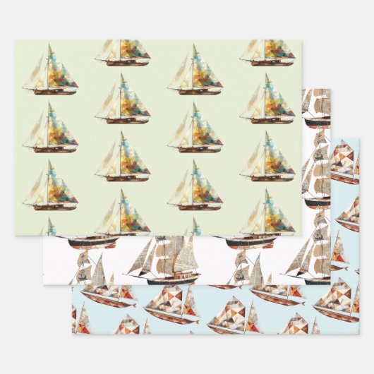 Feuille De Papier Cadeau Navires et bateaux (Lot)