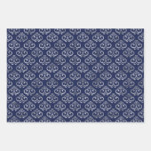 Feuille De Papier Cadeau Navy and Silver Geometric Patterns Elegant (Devant 2)