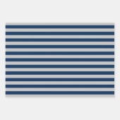 Feuille De Papier Cadeau Navy Blue Gray Patterned Wrapping Paper Sheets (Devant 3)