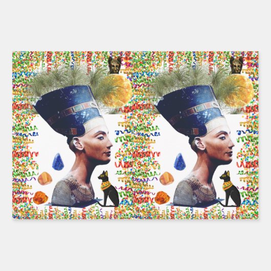 Feuille De Papier Cadeau Néfertiti (Devant)