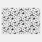 Feuille De Papier Cadeau Négative Space Daisées blanc sur noir (Devant 2)