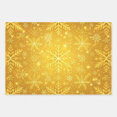 Feuille De Papier Cadeau Neige dorée (Devant 2)