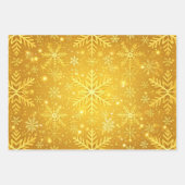 Feuille De Papier Cadeau Neige dorée (Devant)