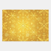 Feuille De Papier Cadeau Neige dorée (Devant 3)