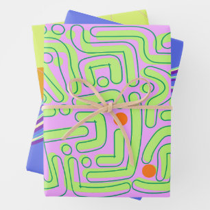 Feuille De Papier Cadeau Neon Abstrait