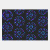 Feuille De Papier Cadeau Neon Bubble Orbs Mandala sur Black (Devant 2)