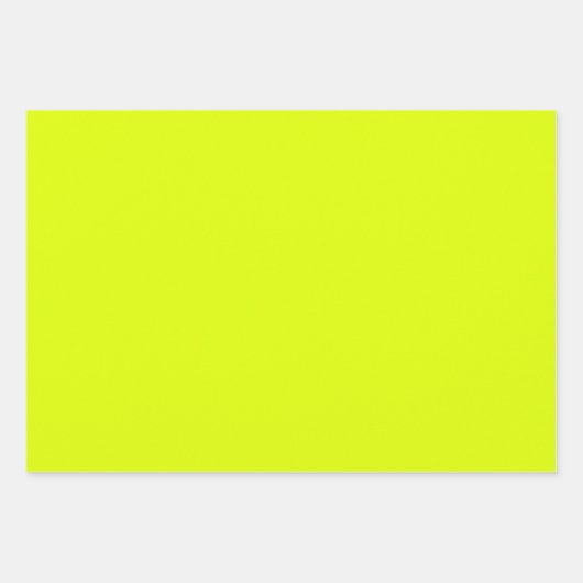 Feuille De Papier Cadeau Neon Chartreuse couleur solide | Classique | Éléga (Devant 3)