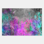 Feuille De Papier Cadeau Neon en état de détresse Abstrait (Devant 2)