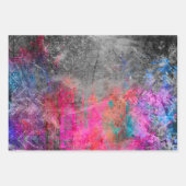 Feuille De Papier Cadeau Neon en état de détresse Abstrait (Devant)