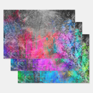 Feuille De Papier Cadeau Neon en état de détresse Abstrait