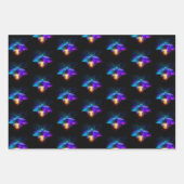 Feuille De Papier Cadeau Neon Firefly sur noir (Devant 3)
