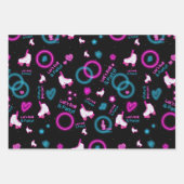 Feuille De Papier Cadeau Neon Glow Roller Skating Roll Motif (Devant 2)