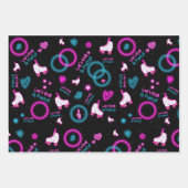 Feuille De Papier Cadeau Neon Glow Roller Skating Roll Motif (Devant)