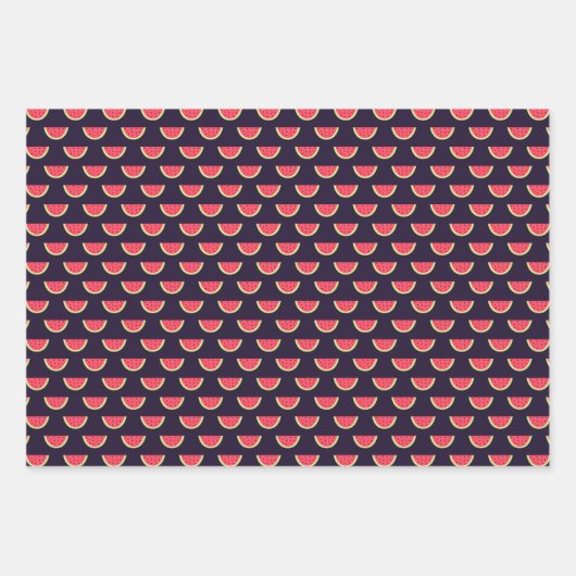 Feuille De Papier Cadeau Neon Watermelon on Purple Pattern (Devant 3)